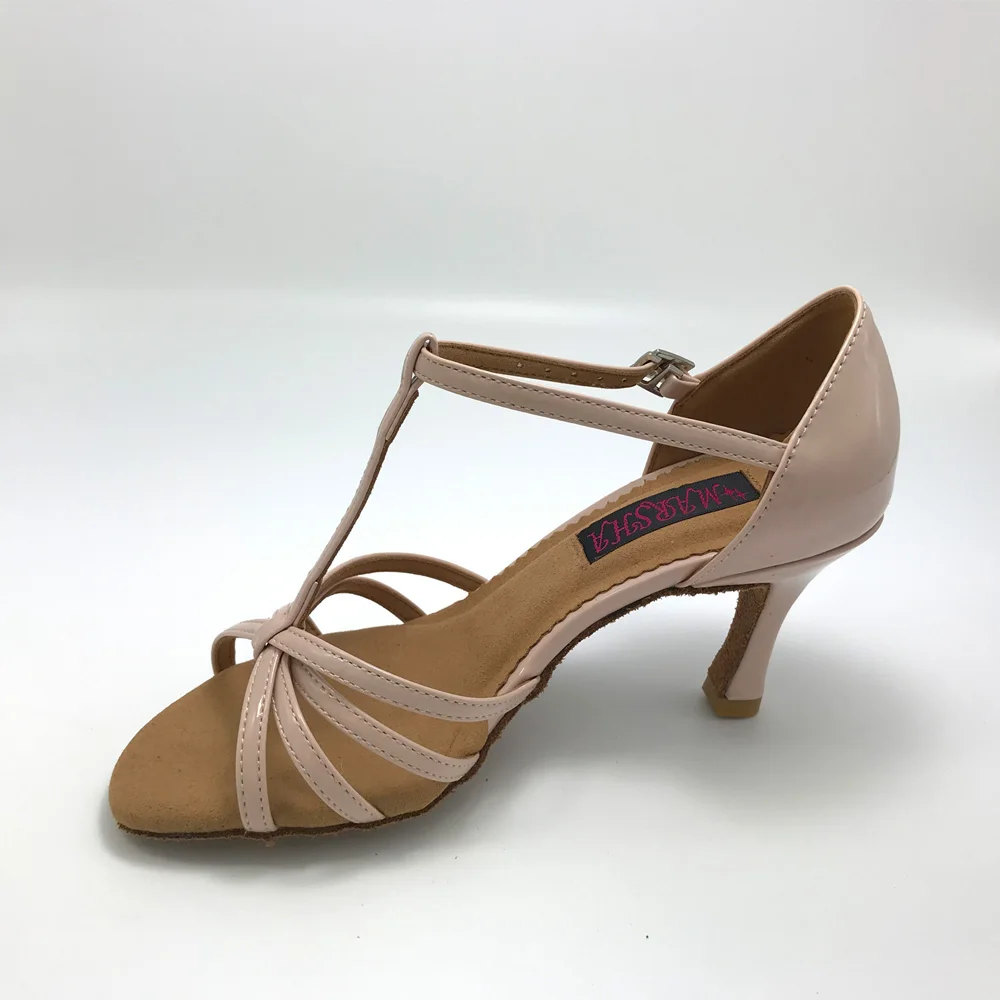 Елегантни Обувки За латино Танци На ток 7,5 см, женски обувки За салса, практични обувки, удобни обувки за латино танци MS6256LPP за ниска пета 2