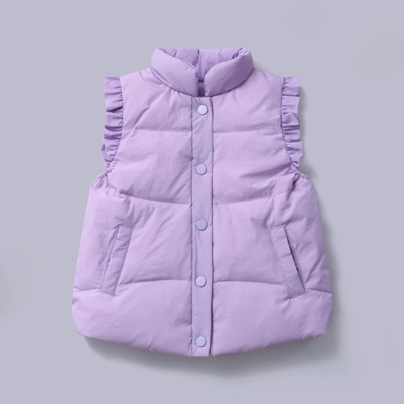 Есенно-зимно яке за момичета 2-8 години, жилетка, новост 2022 година, корейската версия, однотонное палто, модни висококачествени детски дрехи 1