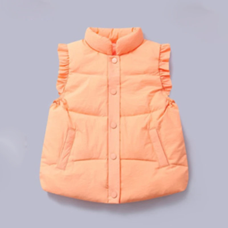 Есенно-зимно яке за момичета 2-8 години, жилетка, новост 2022 година, корейската версия, однотонное палто, модни висококачествени детски дрехи 3