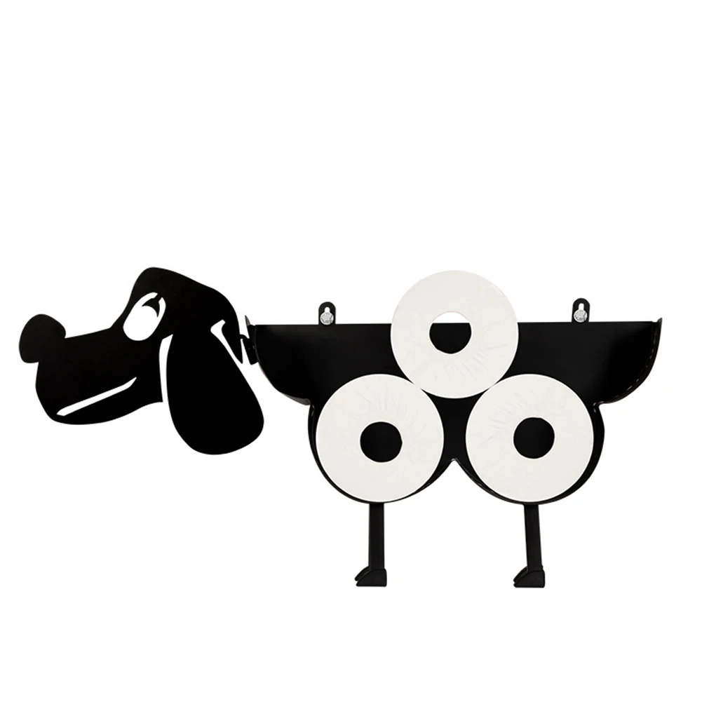 Желязна Куче Овца Форма Стойка За Ролка Хартия Симпатични Животни, Свободно Стоящи Рафтове За Тоалетна Хартия Украса На Дома Баня 2