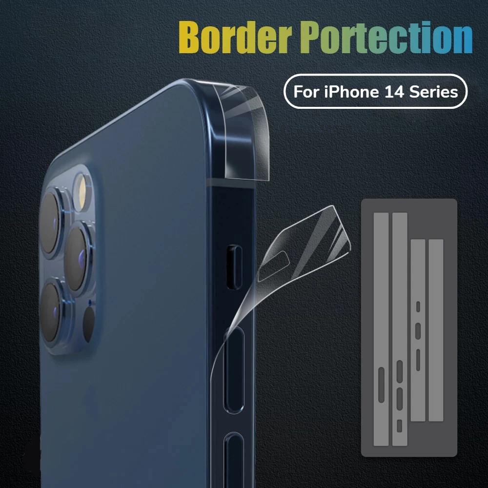 За Apple iPhone 14 Plus Pro MAX Frame Телефон Прозрачна Мека Фолио Етикети Защита От Надраскване Странични Гидрогелевые Филм