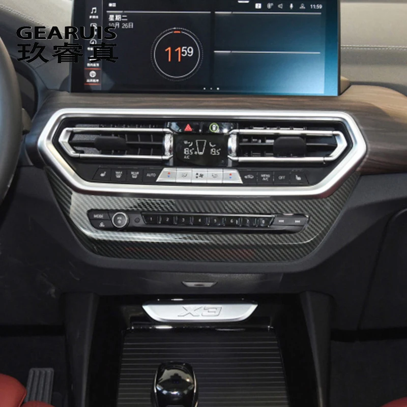 За BMW X3 X4 G01 G02 2022 Авто Заден Климатик отдушник Рамка на Кутията Вътрешна украса панел Авто Стикер от въглеродни влакна 4