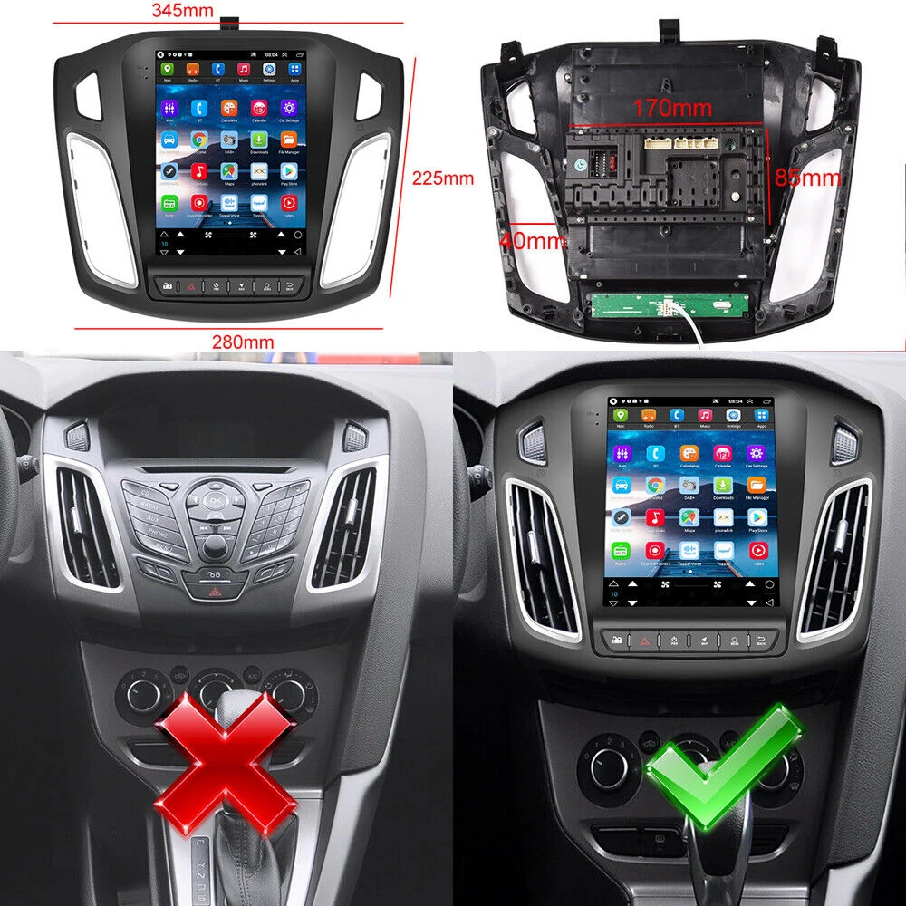 За Ford Focus 3 Mk 3 2011 2012 - 2019 Ford Focus 2012 Мултимедиен Плейър GPS Навигация Android 12 Радиото в автомобила Tesla Style