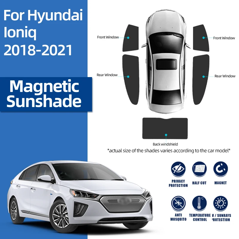 За Hyundai IONIQ 2016-2021 Магнитен Авто Козирка Козирка Предното Предното Стъкло на Окото Рамка Завеса Задното Странично Прозорец на сенника Щит