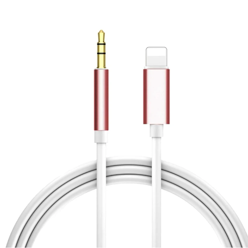 За iPhone, Aux кабел Aux кабел за кола от Apple до 3.5 мм Aux кабел за iPhone5 и по-високи модели и iPad-Розово злато