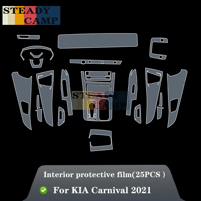 За KIA Carnival 2020-2022 Автомобил, Вътрешна, Централна конзола Прозрачен Защитен филм от TPU Срещу надраскване Ремонт на филм Аксесоари За ремонт 1