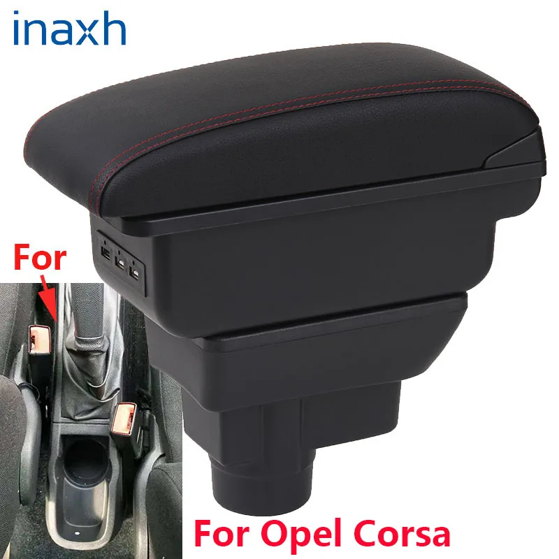 За Opel Corsa D Подлакътник кутия За Opel Corsa Авто подлакътник облегалка Детайли на интериора кутия за съхранение на Дооснащения резервни части, Автомобилни аксесоари 0
