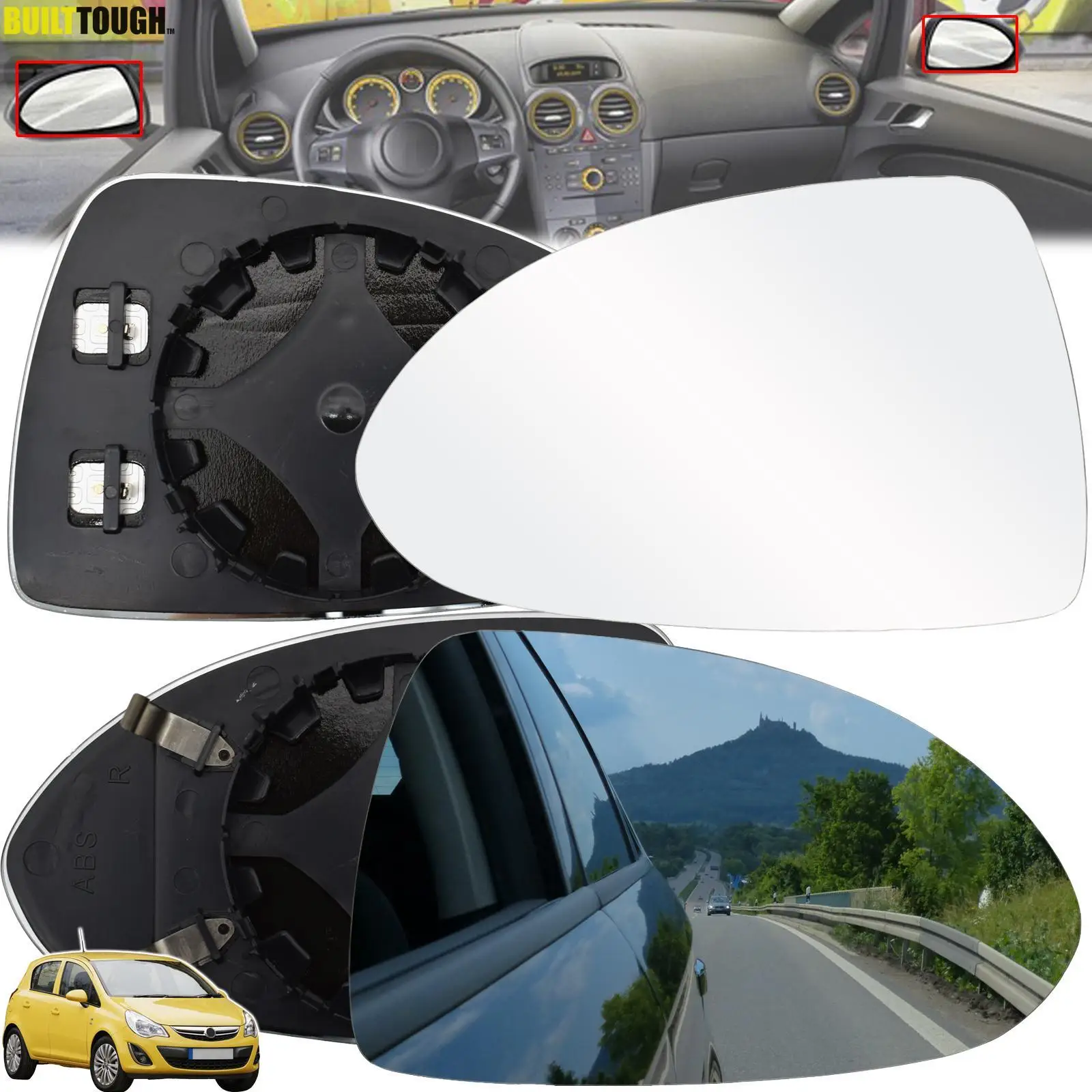 За Opel/Vauxhall Corsa Mk3 D 2006-2014 Mk4 E 2014-2020 Лявото, на Дясното Странично Огледало за обратно виждане Стъкло с подгряване 1426555 1426558 Външен