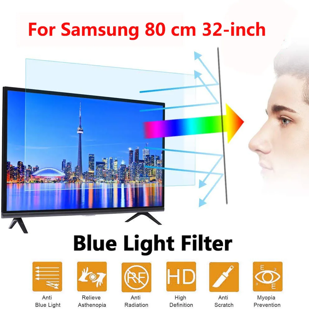 За Samsung 80 cm 32-инчов телевизор с Антирефлексно покритие, Защита на екрана от синя светлина, Отнемане на умората на очите, Защита от драскотини