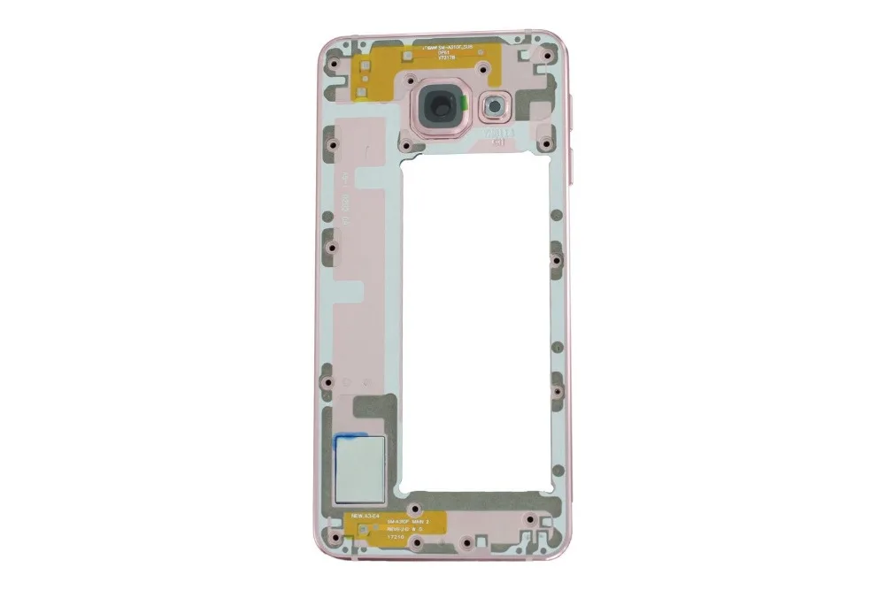 За Samsung Galaxy A3 2016 SM-A310 Сиво/Златист Цвят Задната част на Задната Рамка на корпуса Средната кутията с Малки детайли