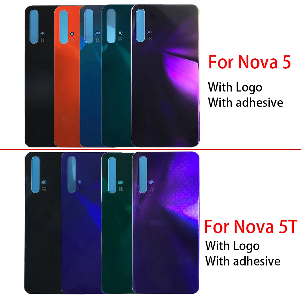 Задната част на Кутията на Батерията Стъклена Задна Врата Взаимозаменяеми Корпус С Лепило За Huawei Nova 5T 5 0