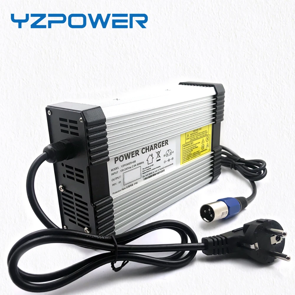 Зарядно LiFePO4 батерии YZPOWER 58.4 V 8A алуминиев зарядно батерии за мотор скутер Ebike 48V