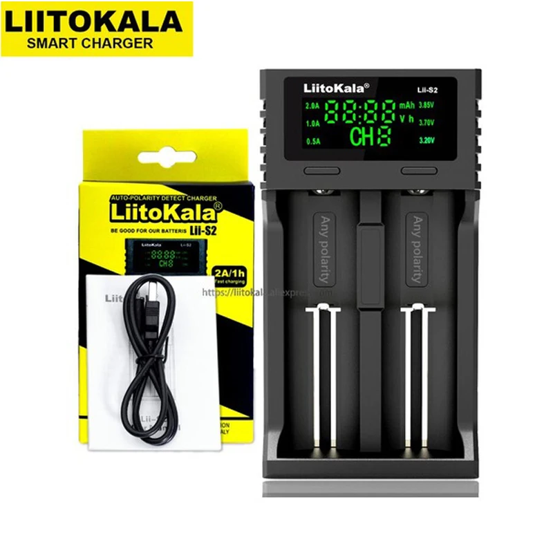 Зарядно устройство Liitokala Lii-S4 S2 LCD 3,7 V 18650 18350 18500 16340 21700 20700B 20700 14500 26650 1,2 V AA NiMH литиева батерия 3