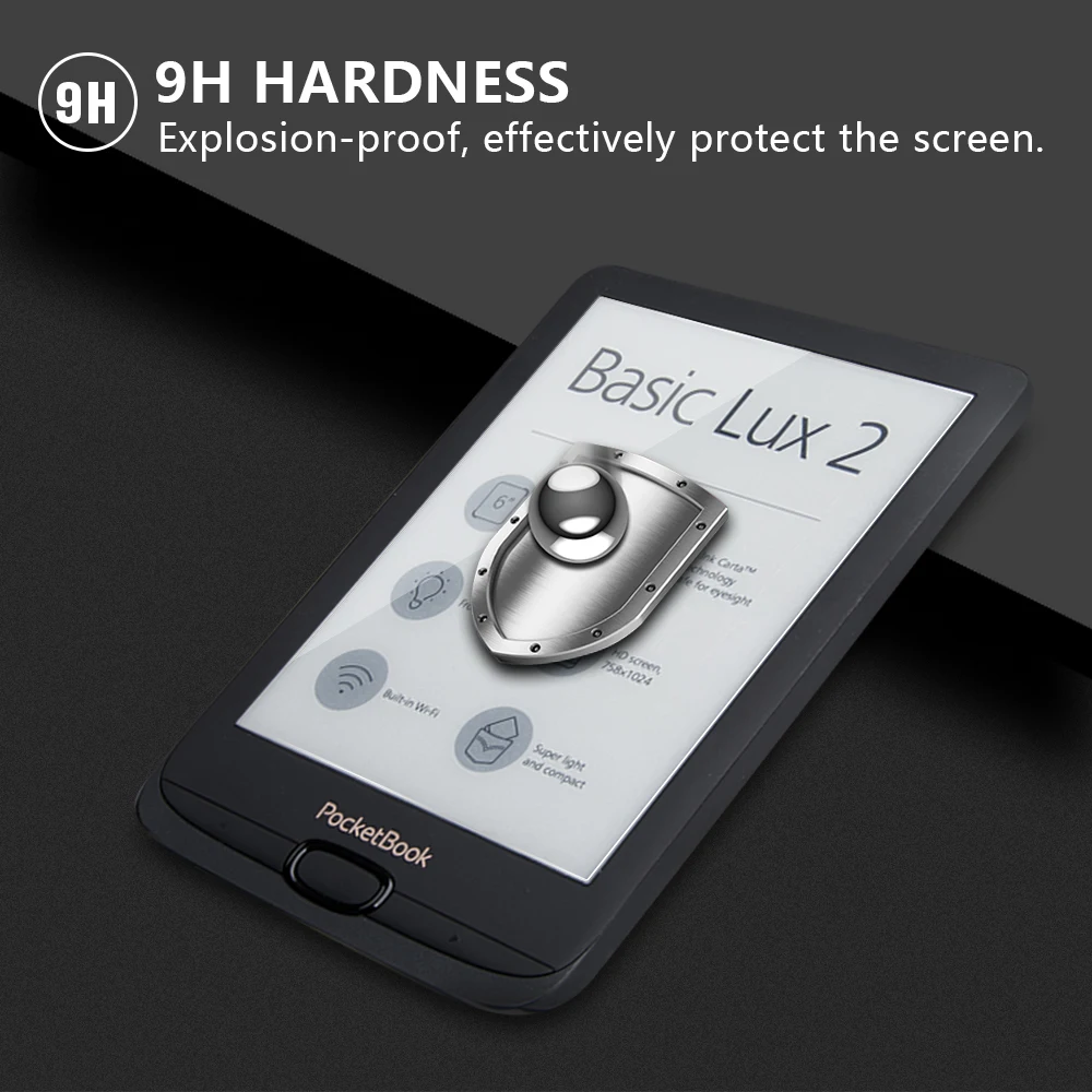 Защитно фолио от закалено стъкло за 6-инчов Pocketbook Touch HD 3 / Touch Lux 4 / Touch Lux 5 / Basic Lux 2 / Pocketbook Color (2 опаковки) 3