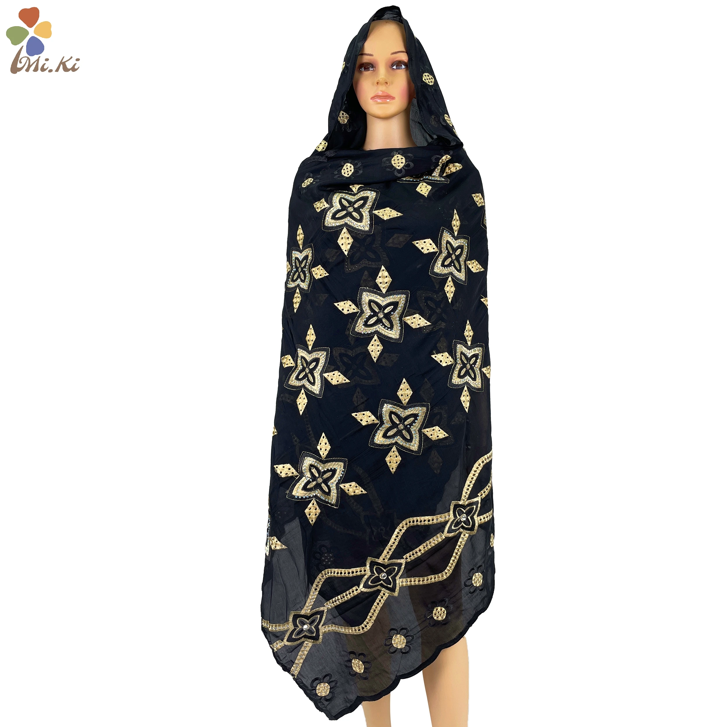 Изключително Продажба Последните Африкански Дамски Модни Шалове Голям размер, Хиджаб, Мюсюлмански Дубайские Памучни Шалове За Молитва, Шал С Бродерия BW129 0