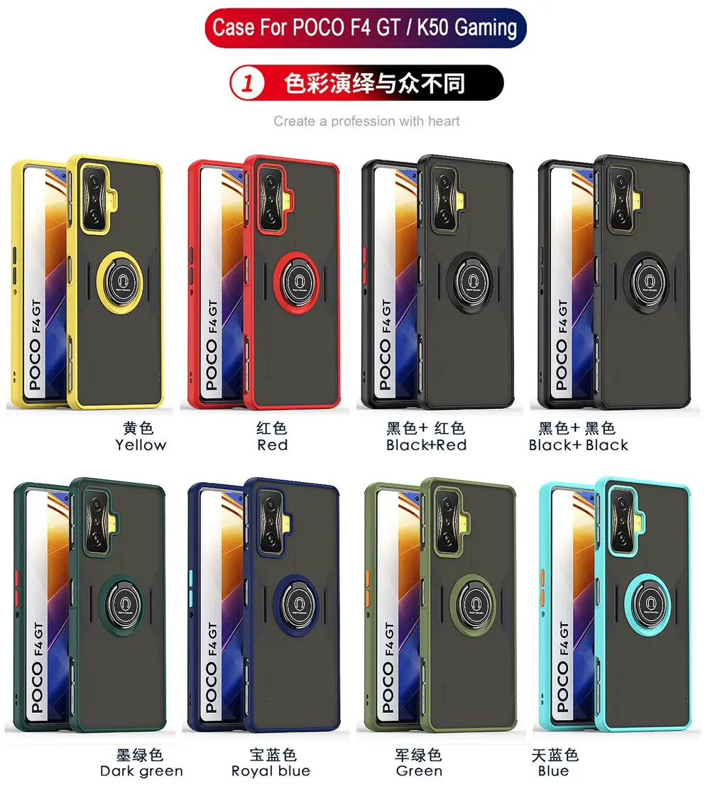 Калъф За Xiaomi Redmi K50 Ultra Case с Кольцевым Държач За Защита От падане, Твърд Калъф За Redmi K50 Gaming K40 Pro K50Pro K40S, Калъф За Телефон 5