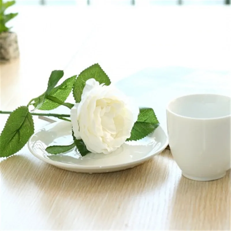 Клонка Рози Цветя Красиви Бели Копринени Рози От Изкуствени Цветя Сватба Домашно Парти Декор На Масата Организира Фалшив Цвете