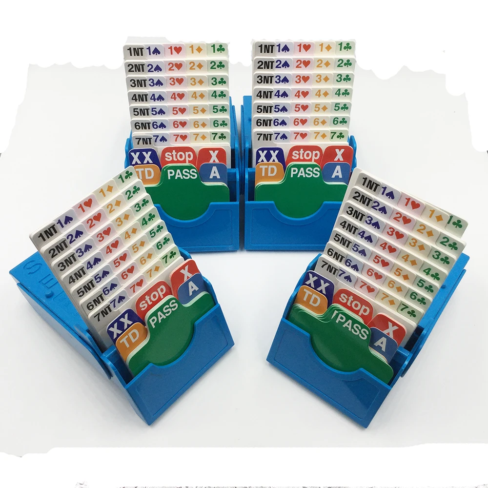 (Комплект от 4) Устройство за залагания Blue Bridge Partner Кутия за залози Bridge с представители на карти за игра на бридж в Texas Holdem 5