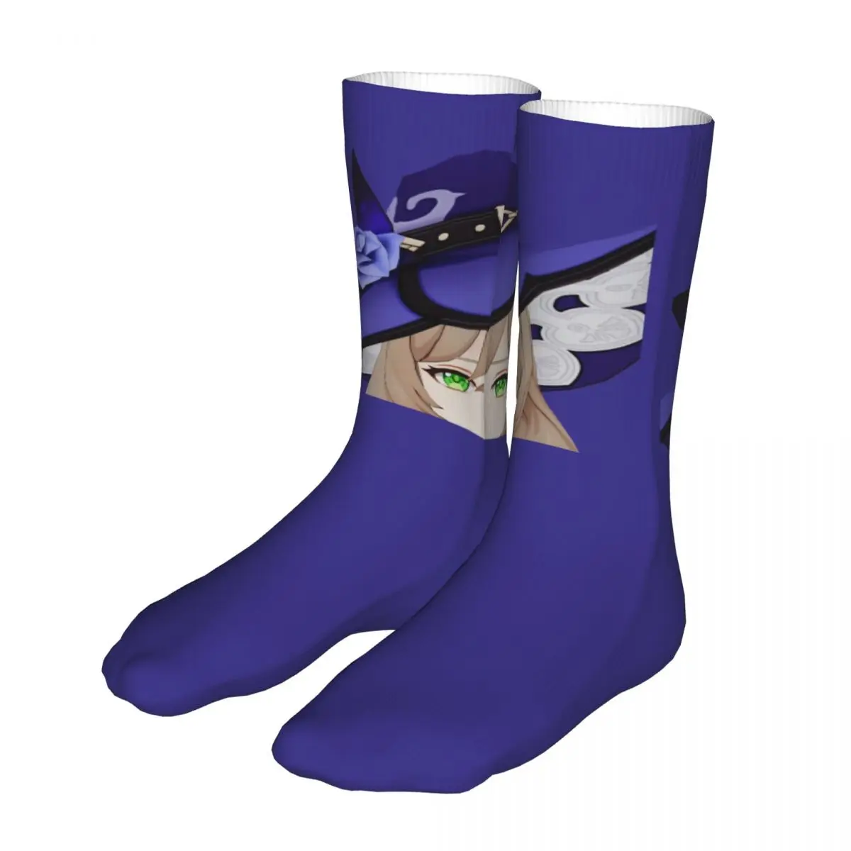 Компресия Дамски Чорапи Peek-a-boo Lisa Genshin Impact 2022 Мъжки Аниме Чорапи за Колоездене