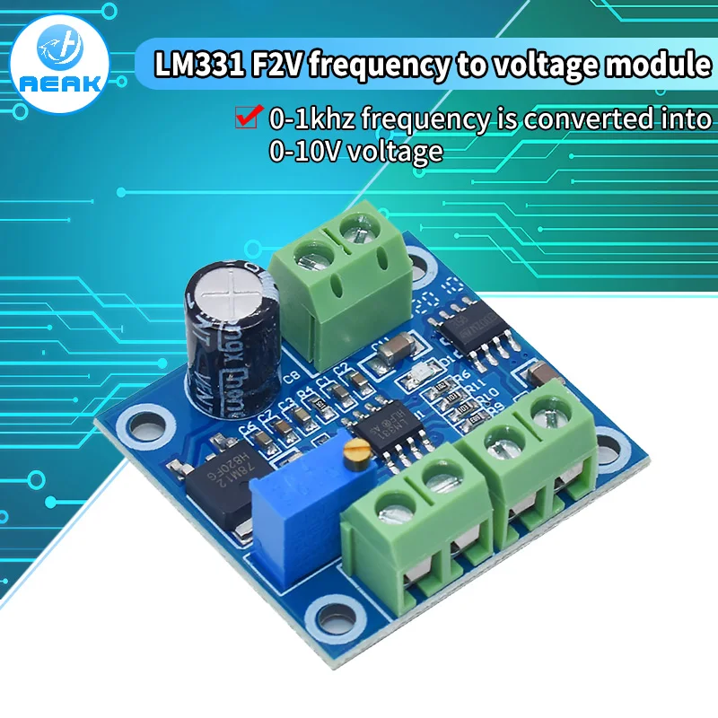 Конвертор PWM в напрежение, Преобразувател на честота Модул платка инвертор на напрежение от 0-10 khz до 0-10 В 0-10 до 0-10 khz Модул на датчиците 1