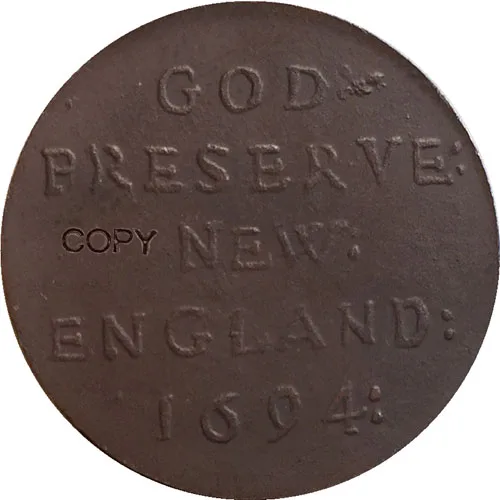 Копие монети колониален освобождаването на САЩ 1694 г. 2