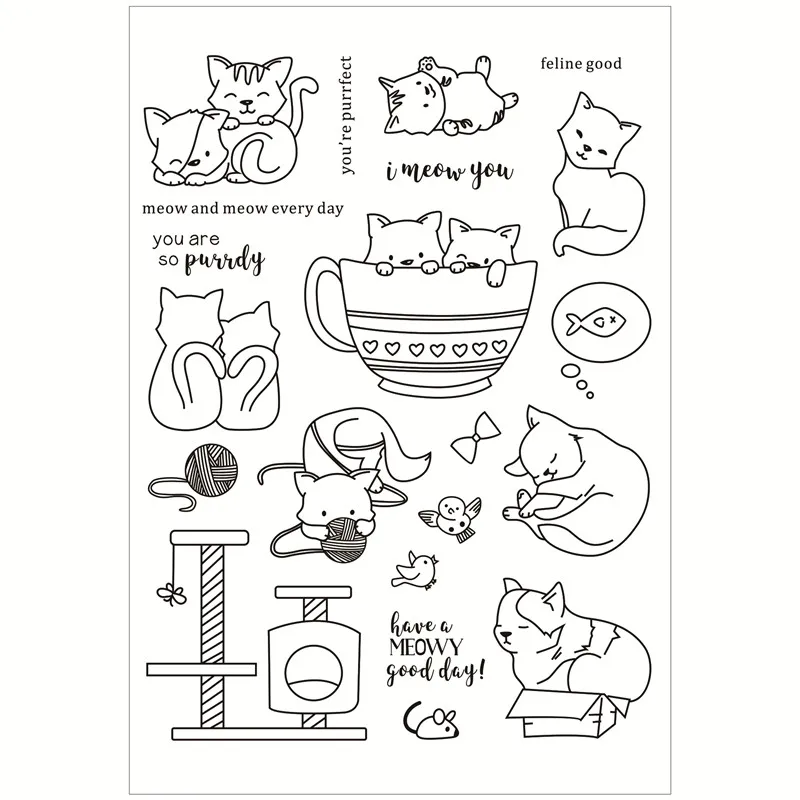 Котка Прозрачен Прозрачен печат DIY Силиконови Уплътнения За Scrapbooking / Производство на Картички/Украса Фотоалбум