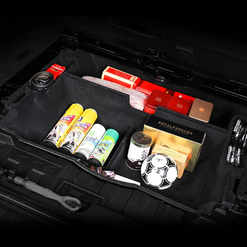 Кутия за съхранение на багажника на колата новото BMW X5 X6 X7 G05 G06 G07 кутия за съхранение на долната преграда на багажника и обновен кутия за съхранение на инструменти за автомобилни консумативи 4