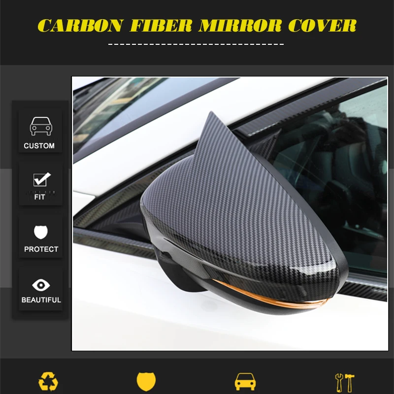 Кутията странично огледало Подходящ За Ford Focus MK4 Хетчбек, Седан 2019 2020 Карбоновые Капаци Огледала за обратно виждане ABS Автоаксесоари 2021 3