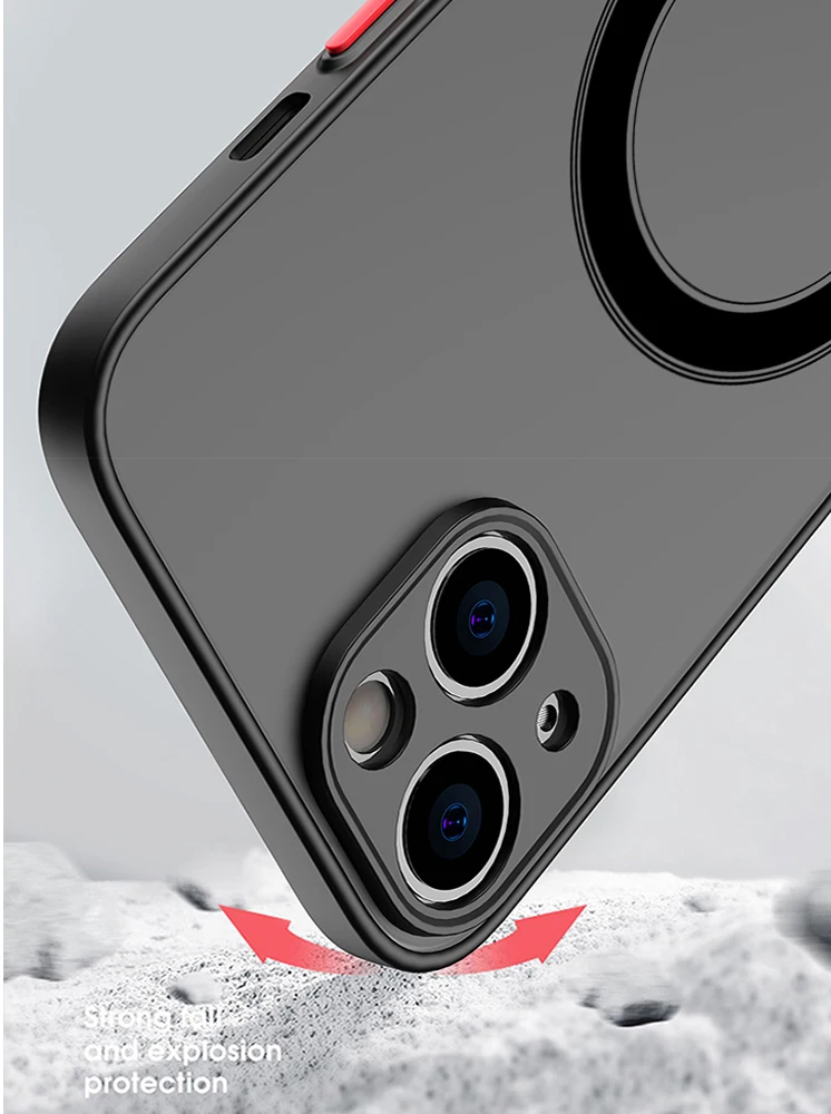 Магнитен Калъф За Безжично Зарядно на Телефона Magsafe Матов Калъф За iPhone 14 13 12 11 Pro Max Mini X XR XS 14Plus устойчив на удари Калъф 1