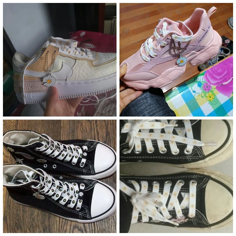 Малки Обувките с цветя, Cartoony Принт, Модни Мъжки обувки на равна подметка, Високи Парусиновые маратонки, Обувки AF1, Аксесоари за обувки 5