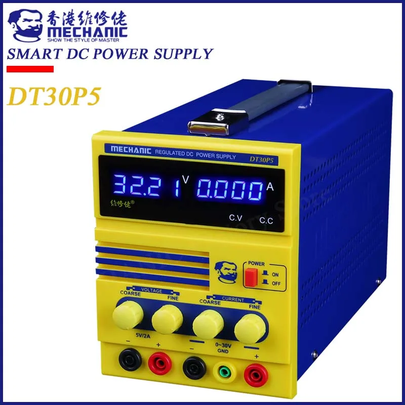 МЕХАНИК DT30P5 DC регулируем източник на захранване 4-битов цифров дисплей Регулируем 0-30 В 0-5A Лабораторен Тест Източник на захранване 0