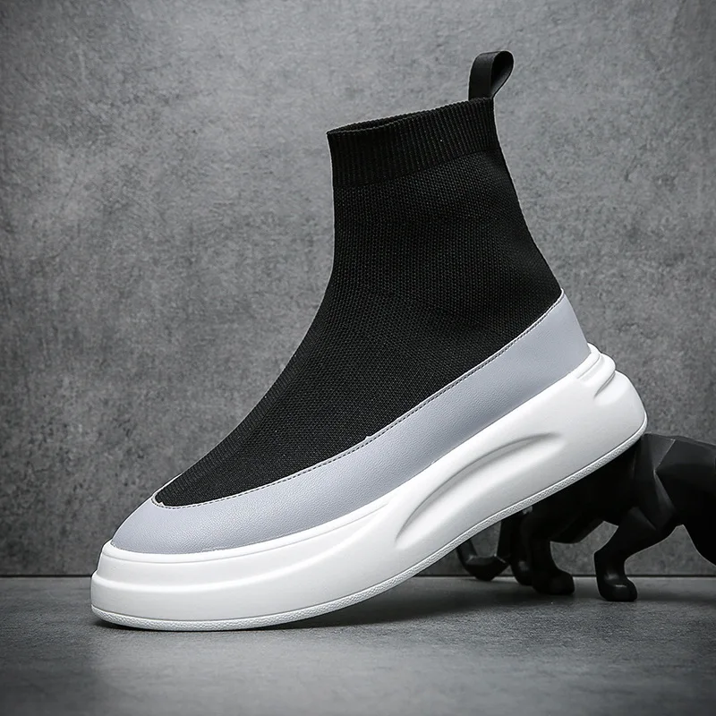 Модерни висококачествени Чорапи с най-високо Бомбе, Мъжки Летни обувки, Нов Стил, Вязаная Мъжки Обувки Подметка, Дишаща Универсална тенденция Ежедневни Обувки 0