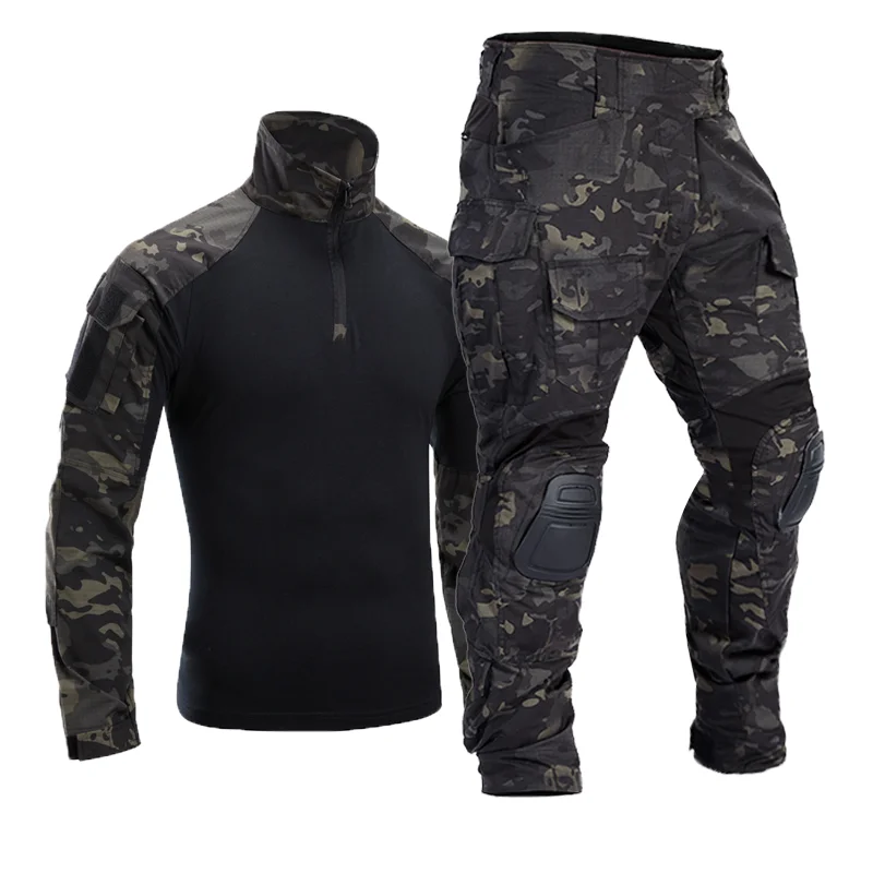 Мъжете G3 Военни Тактически Панталони CP Камуфлаж Мультикам Карго Коленете Панталони, Работно Облекло Бойна Форма на Страйкбол Армейските Ризи