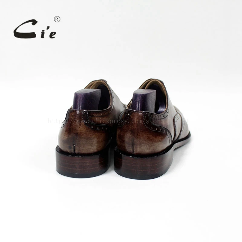Мъжки Кожени обувки, ръчно изработени Cie с квадратни пръсти, дантела, Изработени по поръчка От Телешка кожа, Дишаща мъжки Оксфорд патина Тъмно кафяв цвят, OX-02-11 4