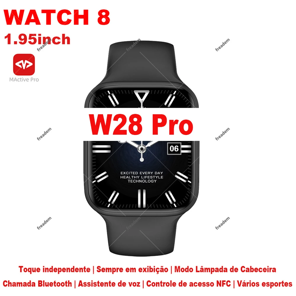 Най-новият IWO W28 Pro Смарт Часовници 1,95 инча, Bluetooth Предизвикателство ЕКГ Винаги на дисплея NFC Siri Предизвикателство Безжична Зареждане на Часовника 8 Смарт Часовници