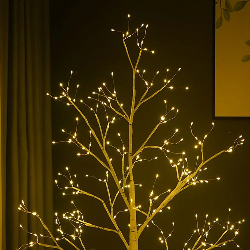Начало Декор Бреза Дърво LED Лампа В Помещението 1,5 м Светещ Бяло Дърво, Декорация на Празничното Осветление Украса Вечерни Коледни Светлини 4