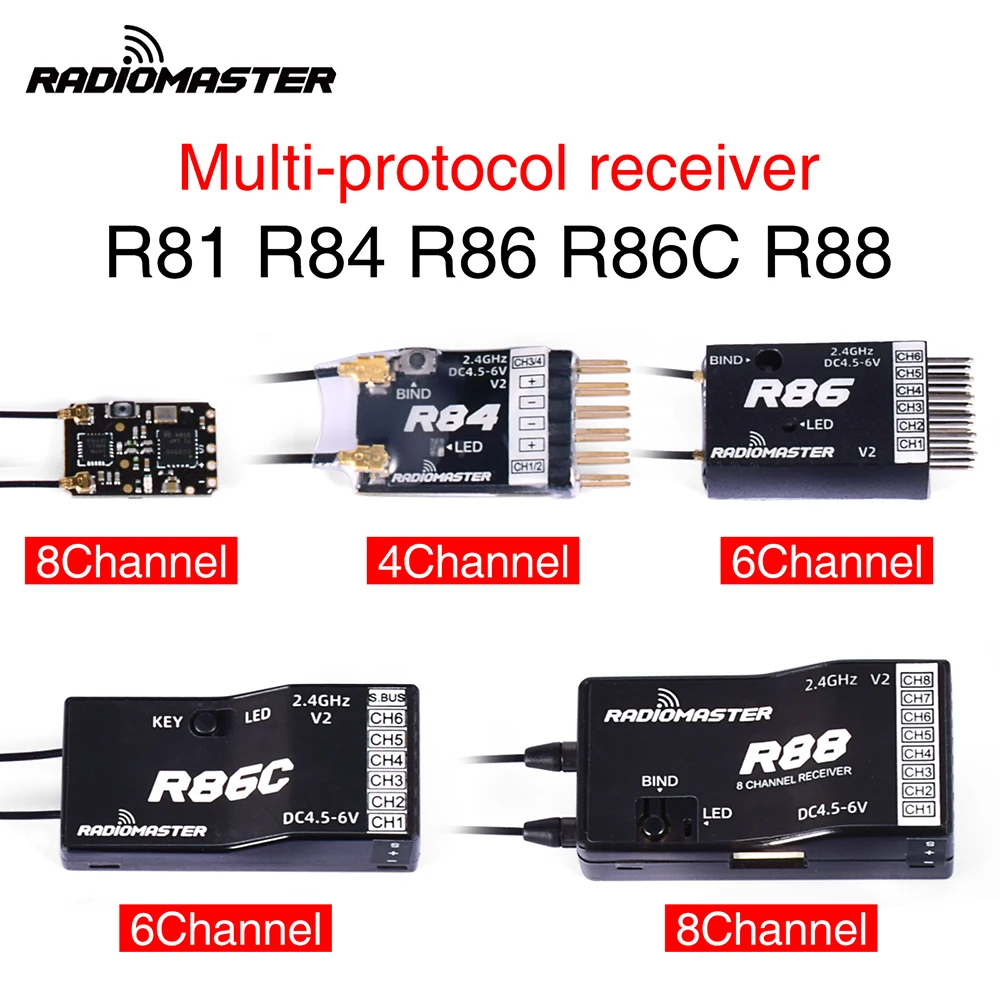 Нов RadioMaster R81 R84 R86 R86C R88 R161 R168 2,4 Ghz повече от 1 км SBUS Нано Приемник Съвместим FrSky D8 TX16S Подкрепа за Връщане на RSSI 0