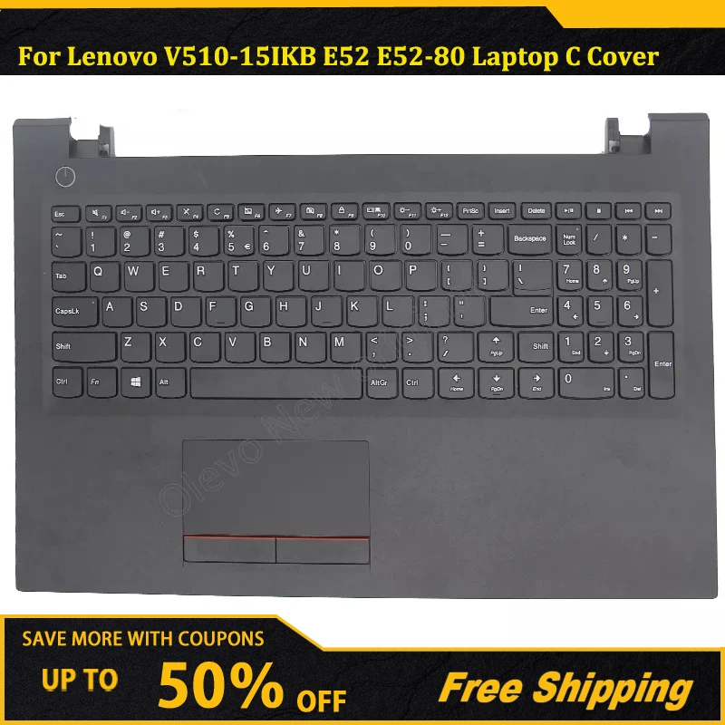 Нов/оригинален Акцент за ръце главни Букви От английската Клавиатура САЩ Тъчпад за лаптоп Lenovo V510-15IKB E52 E52-80 C капак 5CB0M31717