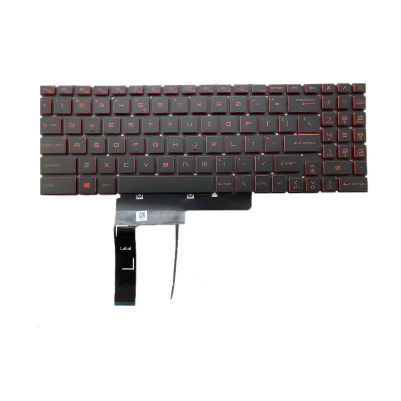 НОВА Английска Клавиатура С Червена Подсветка За Гейминг Лаптоп MSI Katana GF66 GF76 с Подсветка US Black 1