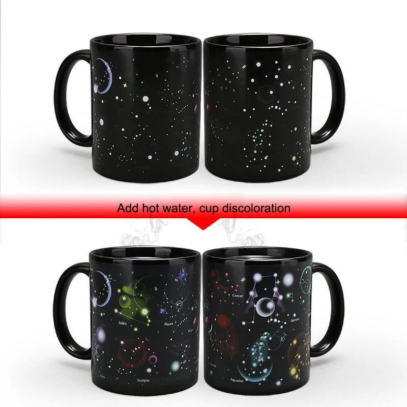 Нови 12 съзвездия промяна на цвета на чаши, порцеланова чаша за боядисване на Звездното небе puer чаена чаша кафе, чаша, Прибори за напитки уникален подарък 0