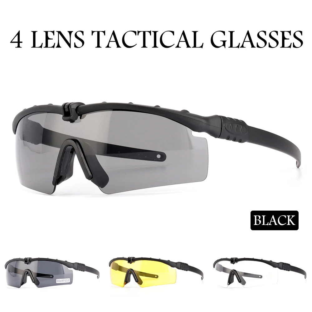 НОВИ Военни Очила с UV400 Очила Военни очила Очила За Каране С 3 Лещи Оригинална Кутия Мъжки слънчеви Очила За Стрелба с лък На Открито 2