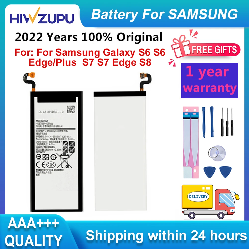 Оригинална Батерия HIWZUPU за Samsung Galaxy S6 S6 Edge/Plus S7 S7 Edge S8 S8 Plus + S9 S9 Plus S10 S10E S10 Plus Батерии за телефони