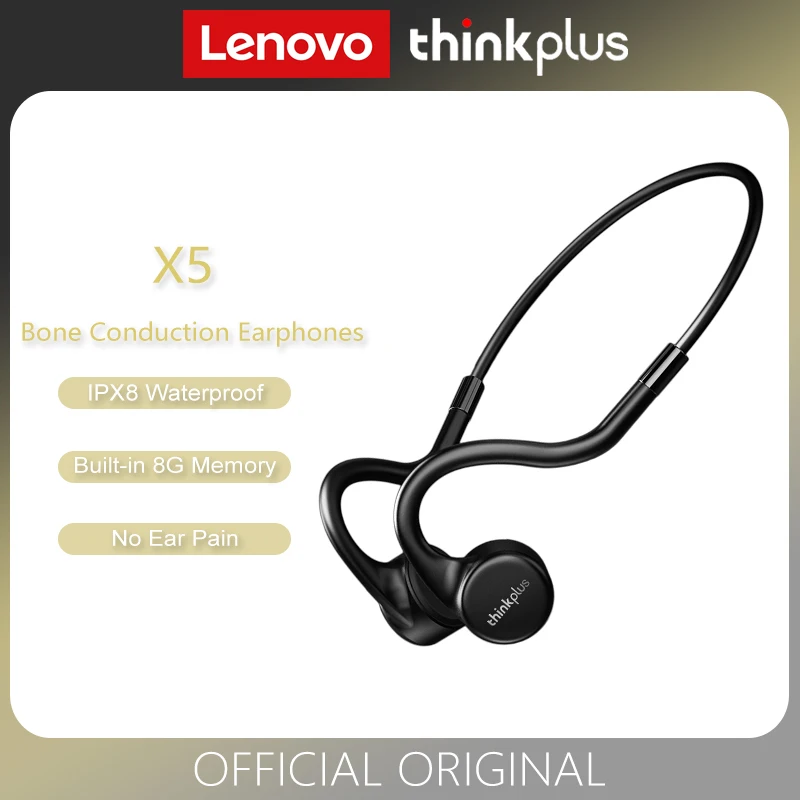 Оригинални Слушалки Lenovo X3/X3 Pro/X4/X5 с Костна Проводимост Bluetooth, Спортен Слушалки, Водоустойчив Безжични Слушалки за Колоезденето 0