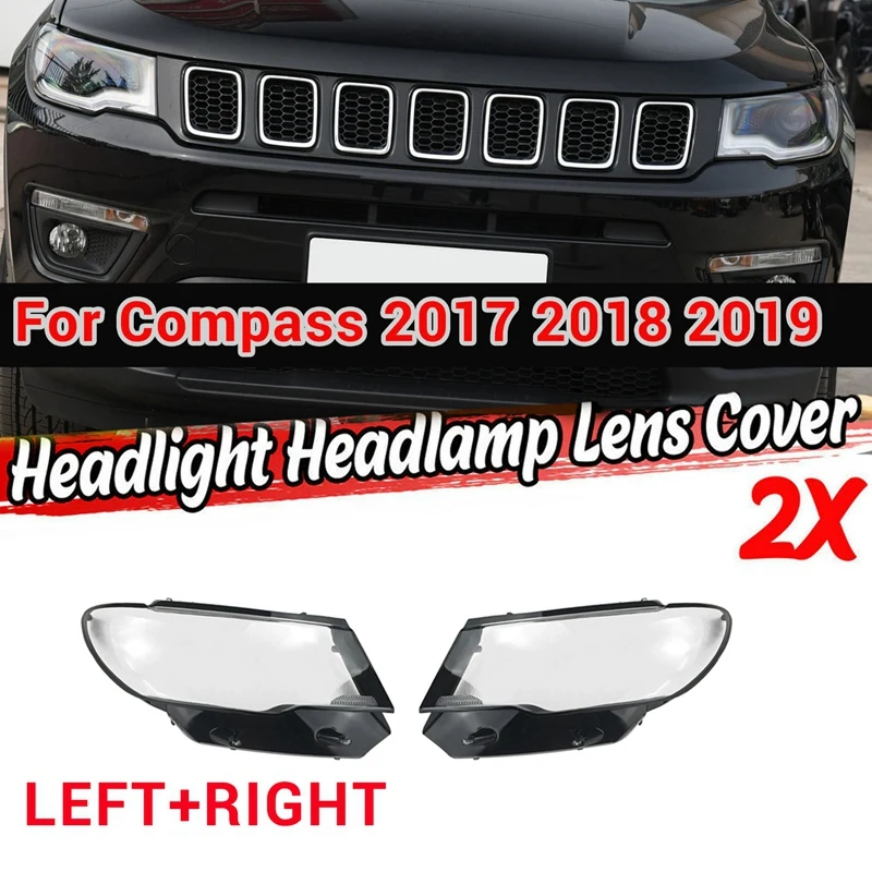 Отстрани за Jeep Compass 2017 2018 2019 Капак на Обектива Фаровете на Колата Лампа Прозрачни Предни Светлини във формата на Миди
