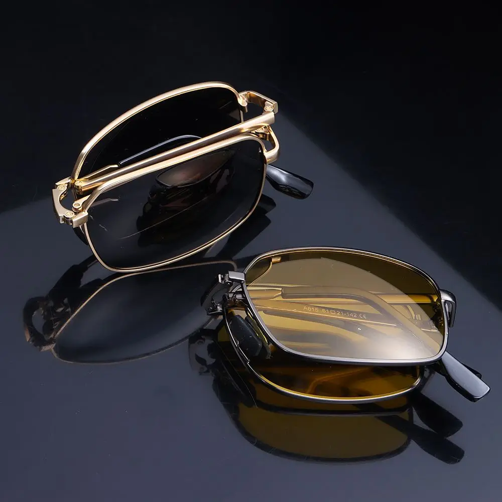 Очила за нощно виждане Eyewear метална рамка, сгъване на свидетелство за управление на стъкла Фотохромен слънчеви Очила слънчеви Очила поляризирани за хора 2
