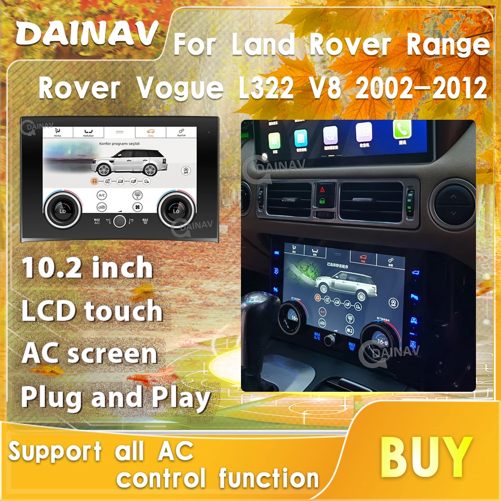 Панел ac 10,2 Инча Android За Land Rover Range Rover L322 Vogue V8 2002 2003-2012 Климатик, Контрол на Климата Сензорен Екран 0