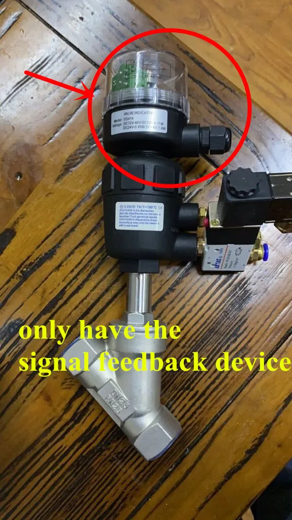 Пневматично устройство за обратна връзка по сигнал клапан с ъглова седло 0