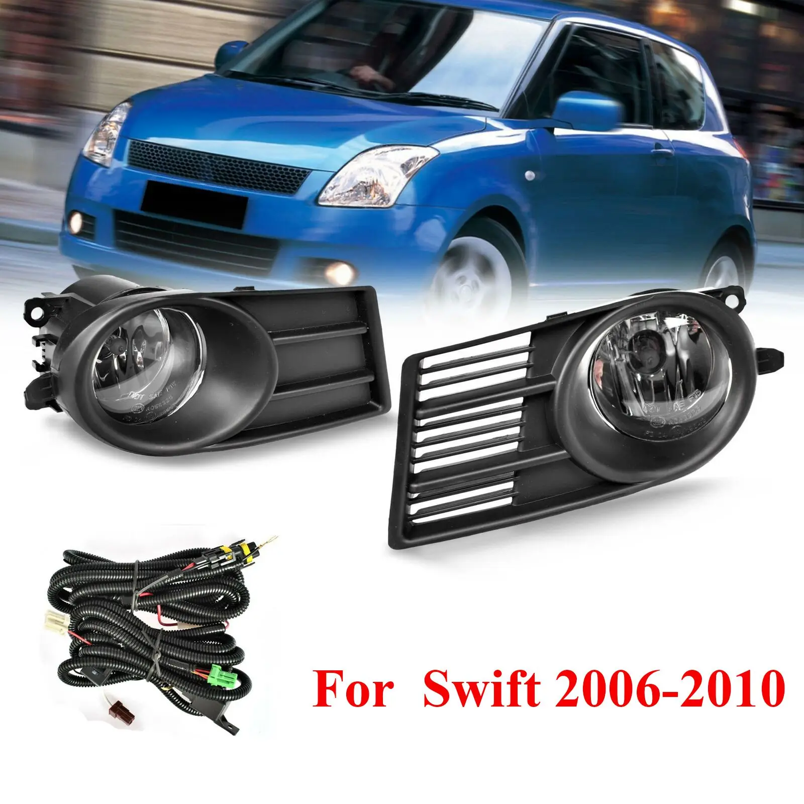 Предна Броня Фарове Капак Противотуманной Фарове с Лампа H11 Преминете Тел Рамка за Suzuki Swift 2006 2007 2008 2009 2010