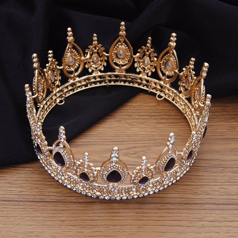 Прекрасна Crystal Royal Queen Сватбена Украса На Короната За Коса Злато/Сребро Цвят Сватбени Диадеми Кръг Кръг На Булката Диадема Аксесоар 2