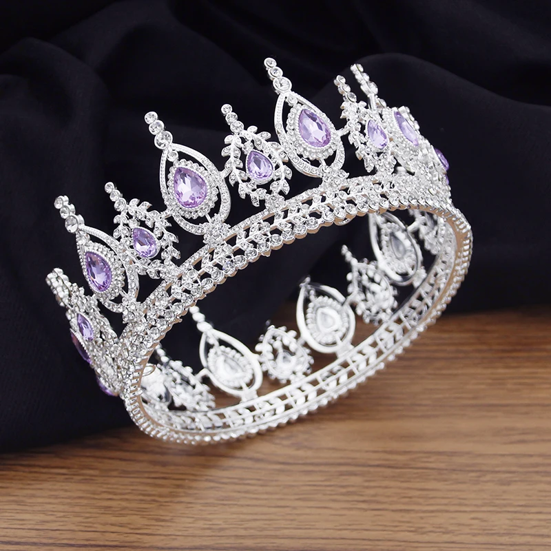 Прекрасна Crystal Royal Queen Сватбена Украса На Короната За Коса Злато/Сребро Цвят Сватбени Диадеми Кръг Кръг На Булката Диадема Аксесоар 5